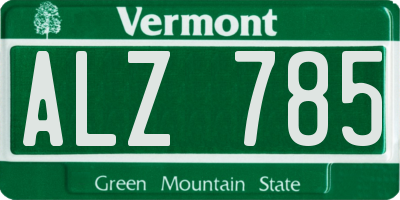VT license plate ALZ785