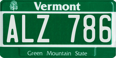 VT license plate ALZ786