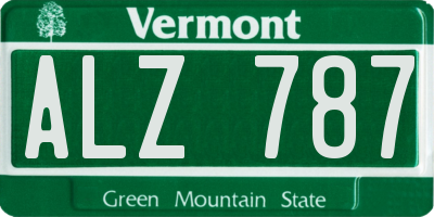 VT license plate ALZ787