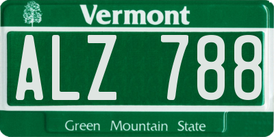 VT license plate ALZ788