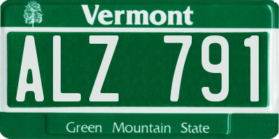 VT license plate ALZ791