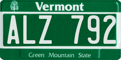 VT license plate ALZ792