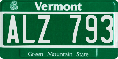 VT license plate ALZ793