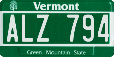 VT license plate ALZ794