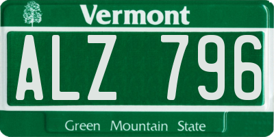 VT license plate ALZ796