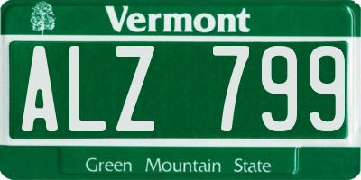 VT license plate ALZ799