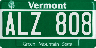 VT license plate ALZ808