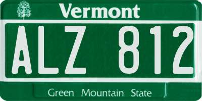 VT license plate ALZ812