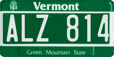 VT license plate ALZ814