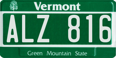 VT license plate ALZ816