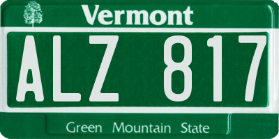 VT license plate ALZ817
