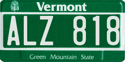 VT license plate ALZ818