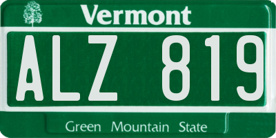 VT license plate ALZ819