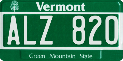 VT license plate ALZ820