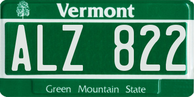 VT license plate ALZ822