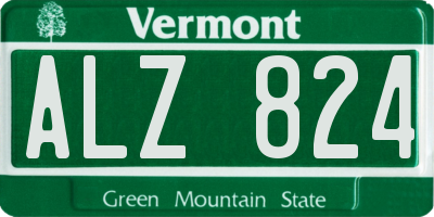 VT license plate ALZ824