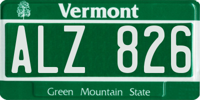VT license plate ALZ826