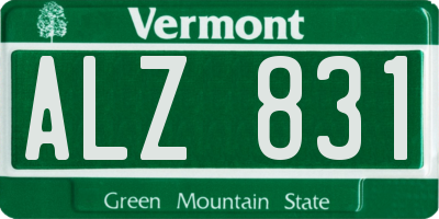 VT license plate ALZ831