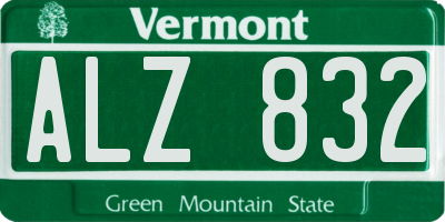 VT license plate ALZ832