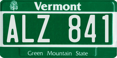 VT license plate ALZ841