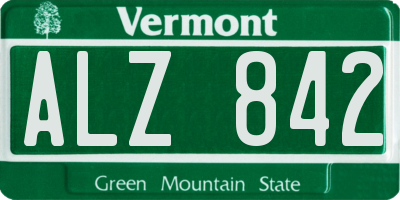 VT license plate ALZ842
