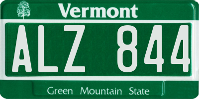 VT license plate ALZ844