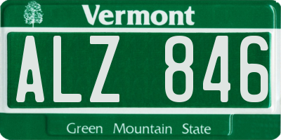 VT license plate ALZ846