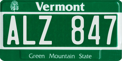 VT license plate ALZ847