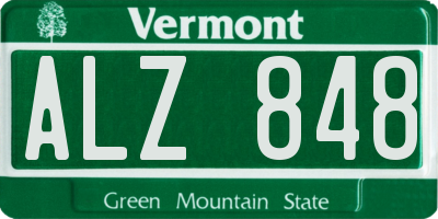 VT license plate ALZ848