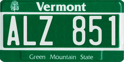 VT license plate ALZ851