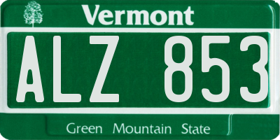 VT license plate ALZ853