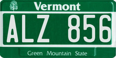 VT license plate ALZ856