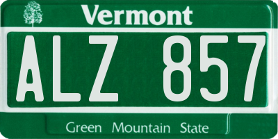 VT license plate ALZ857