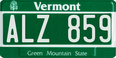VT license plate ALZ859