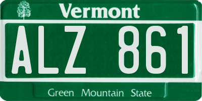 VT license plate ALZ861