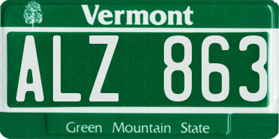 VT license plate ALZ863