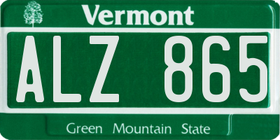 VT license plate ALZ865