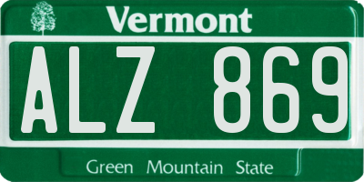 VT license plate ALZ869