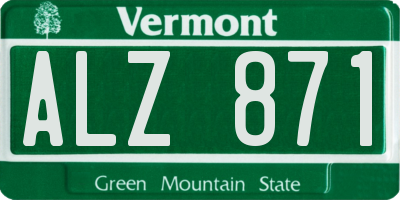 VT license plate ALZ871