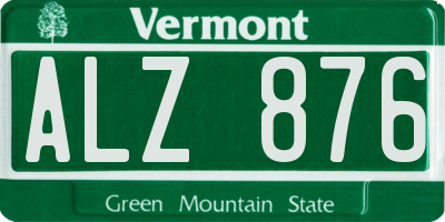 VT license plate ALZ876