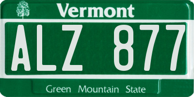 VT license plate ALZ877