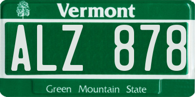VT license plate ALZ878
