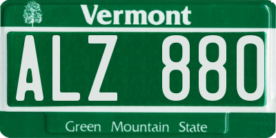 VT license plate ALZ880