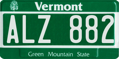VT license plate ALZ882