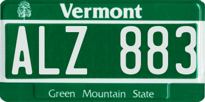 VT license plate ALZ883