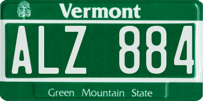 VT license plate ALZ884