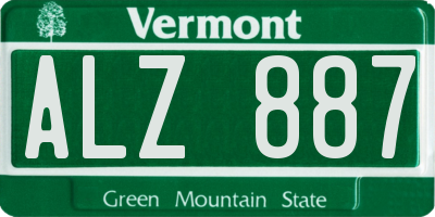 VT license plate ALZ887