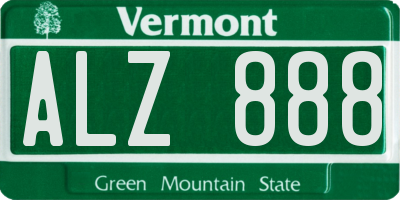 VT license plate ALZ888