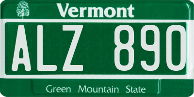VT license plate ALZ890