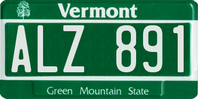 VT license plate ALZ891